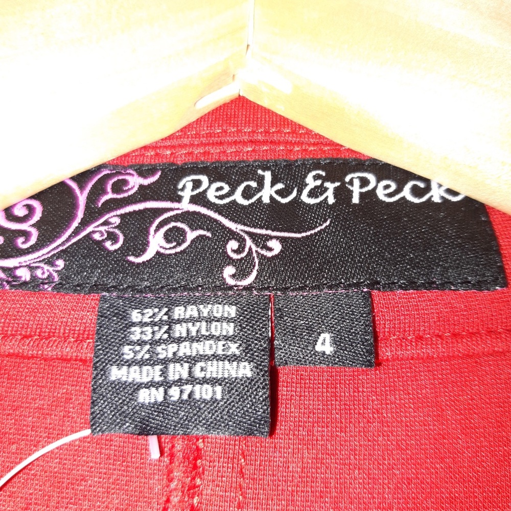 Peck & Peck Red Blazer w/ Black/Gold Buttons 4 - Picture 3 of 4